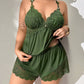 🌙 50% OFF NOW! 💤 Women's Lace Trim Camisole & Shorts Pajama Set – Soft Satin-Like Fabric, Adjustable Straps & V-Neck – Relaxing Night Essential ✨