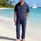 🌴 50% OFF NOW! 👕 Men's Cotton Linen Hooded Shirt & Pants Set – Breathable, Skin-Friendly & Perfect for Tropical Vacations 🏖️
