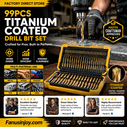 🔥 2026 Sale — Over 29,000 Sold! ⚙️ 99-Piece Titanium Drill Bit Set – Sharper, Faster, Longer ✨