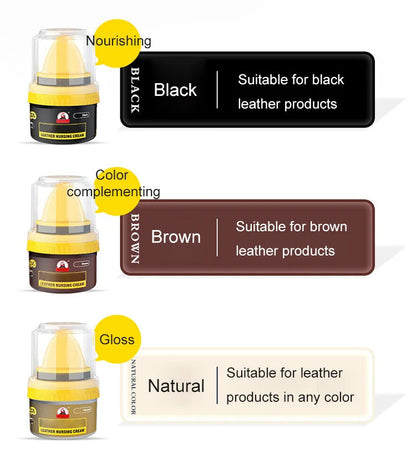 👞 BUY 1 GET 1 FREE! ✨ LEATHER REPAIR CREAM - Restores Color & Repairs Scratches, All-in-One Polish for Shoes, Bags & Furniture with Easy Applicator 🧽✨