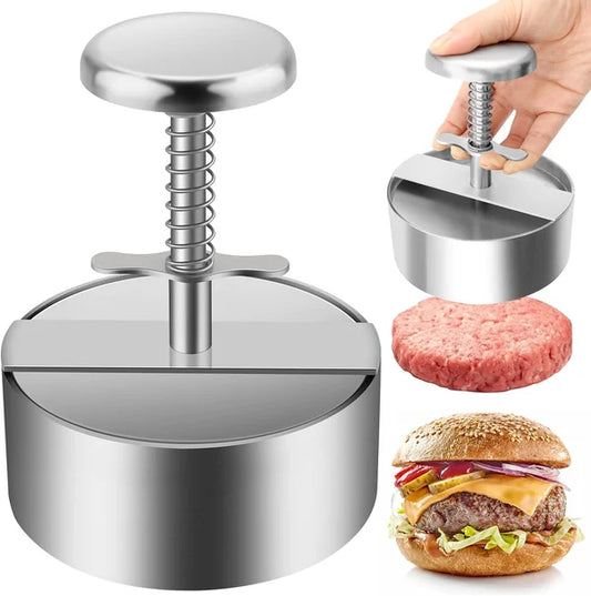 🍔 50% OFF HOT SALE! Manual Meat Press for Burger Patties – 304 Stainless Steel, Dishwasher Safe & Non-Stick ✨