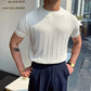 👕 50% OFF NOW! 🌀 Men's Crew Neck Knit Short Sleeve Sweater – Twist Pattern, Premium Soft Material & Versatile Style ✨