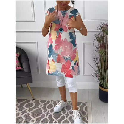 🔥 50% OFF 👗 Butterfly Print Knee-Length Dress – Whimsical Breeze, All-Day Ease ✨