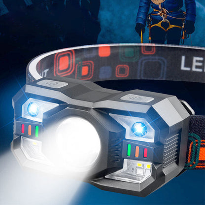 🔦 BUY 2 GET 1 FREE! ✨ Multifunctional Rechargeable Headlamp - Intelligent Motion Sensor & Adjustable Beam with 5 Modes for Outdoor Adventures 🏕️⚡