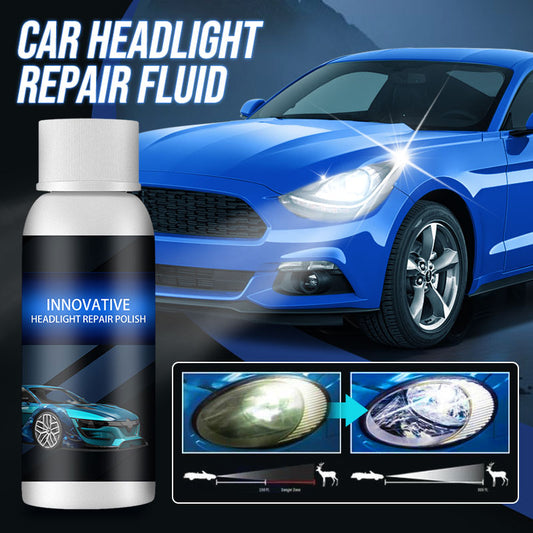 💡 BUY 2 GET 1 FREE! ✨ Car Headlight Repair Fluid - Professional Restoration Kit for Yellowed & Foggy Lights with UV Protection 🌟🚗