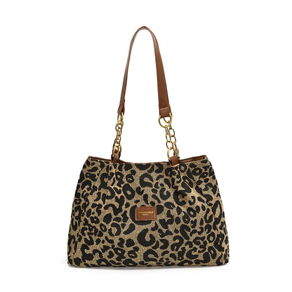 👜 50% OFF NOW! 🐆 Ladies Elegant Handbag – Large Capacity, Leopard Print & Versatile – Spacious Tote for Work, Commute & Daily Life ✨