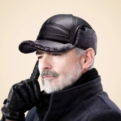 🧢 50% OFF NOW! ✨ Men's Winter Hat with Sheepskin Earmuffs - Windproof Thermal Design for Extreme Cold Weather ❄️🛡️