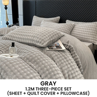 🛏️ 50% OFF NOW! ✨ Winter Fluffy Plush Milk Velvet Comforter Set - Ultra-Soft Thermal Design with Modern Embroidery for Cozy Bedding 🏠❄️