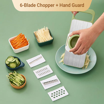 🔪 BUY 2 GET 1 FREE! ✨ 7-in-1 Stainless Steel Kitchen Chopper - Dices, Slices, Grates with Hand Guard for Safe & Fast Food Prep 🥒📦