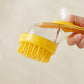 🐾 Buy 1 Get 1 Free! 🌿 Pet Bath Brush – Long Handle, Shampoo Dispenser, 2 Bristle Types, Easy Grip 🧴