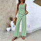🌴 50% OFF NOW!👗 Women's Trendy Print 2-Piece Outfit – Sleeveless Top & Pants – Effortless Vacation Style ✨