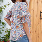 🌺 50% OFF NOW! 👚 Women's Floral V-Neck Puff Sleeve Blouse – Romantic Puff Sleeves, Artistic Floral Print & Versatile Style ✨