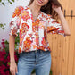 🌺 50% OFF NOW! 👚 Women's Floral V-Neck Puff Sleeve Blouse – Romantic Puff Sleeves, Artistic Floral Print & Versatile Style ✨