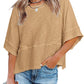 👚 50% OFF NOW! 👗 Women's Solid Color Splicing Loose Five Points Flare Sleeve T-Shirt – Stylish Design & Soft Fabric ✨