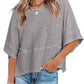👚 50% OFF NOW! 👗 Women's Solid Color Splicing Loose Five Points Flare Sleeve T-Shirt – Stylish Design & Soft Fabric ✨