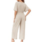 👗 50% OFF NOW!✨ Women's Elegant V-Neck Wide Leg Jumpsuit – Waist Tie & Flattering Fit – All-Day Chic 💃