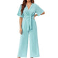 👗 50% OFF NOW!✨ Women's Elegant V-Neck Wide Leg Jumpsuit – Waist Tie & Flattering Fit – All-Day Chic 💃
