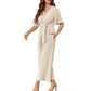 👗 50% OFF NOW!✨ Women's Elegant V-Neck Wide Leg Jumpsuit – Waist Tie & Flattering Fit – All-Day Chic 💃