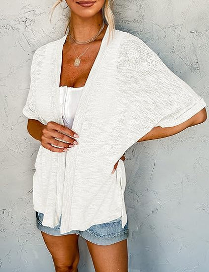 👚 50% OFF NOW! ☀️ Flowy Short Sleeve Cardigan – Lightweight, Breathable & Effortlessly Chic – Summer Essential 🌿