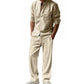 👔 50% OFF NOW! 🌿 Men's Casual Breathable Shirt and Pants Set – Linen Blend & Relaxed Fit – Functional Design & Solid Colors 🚶‍♂️