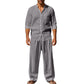 👔 50% OFF NOW! 🌿 Men's Casual Breathable Shirt and Pants Set – Linen Blend & Relaxed Fit – Functional Design & Solid Colors 🚶‍♂️