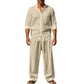 👔 50% OFF NOW! 🌿 Men's Casual Breathable Shirt and Pants Set – Linen Blend & Relaxed Fit – Functional Design & Solid Colors 🚶‍♂️