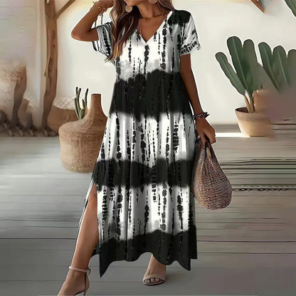 🎉  50% OFF! 👗 Gradient V-Neck Dress – Watercolor Summer Dream 💖