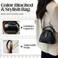 👜 50% OFF NOW! 🎨 Color-Blocked Bag – Stylish, Metal Hardware & Multi-Way – Hand-Carry or Crossbody ✨