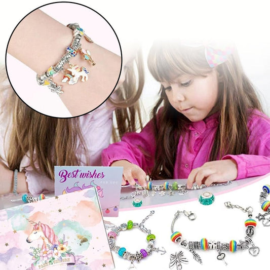💫 60% OFF NOW! 🎁 Charm Bracelet Making Kit - Includes Beads & Tools, Creative Fun for Kids/Adults, Perfect Gift Idea 👧📦