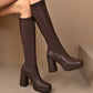 Women's Trendy PU Leather Knee-High Boots（50% OFF）