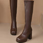 Women's Trendy PU Leather Knee-High Boots（50% OFF）