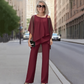 👚 50% OFF NOW! 💃 Women's Irregular Chiffon 2-Piece Set – Flowy Top & Wide-Leg Pants (M–3XL) 🌬️