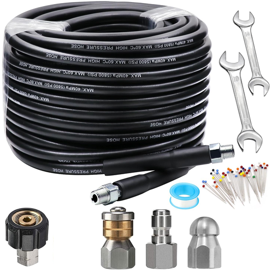 💦 60% OFF INSTANT! 🚿 5800PSI Sewer Jetter Kit - Unclogs Drains/Pipes with Rotating Nozzle, Fits Most Pressure Washers 🔧📦