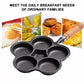 🍳 50% OFF NOW! 🔥 4-Cup Cast Iron Egg Frying Pan - Non-Stick & Even Heating, Perfect for Breakfast Sandwiches or Pancakes 🥪✨
