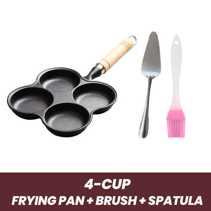 🍳 50% OFF NOW! 🔥 4-Cup Cast Iron Egg Frying Pan - Non-Stick & Even Heating, Perfect for Breakfast Sandwiches or Pancakes 🥪✨
