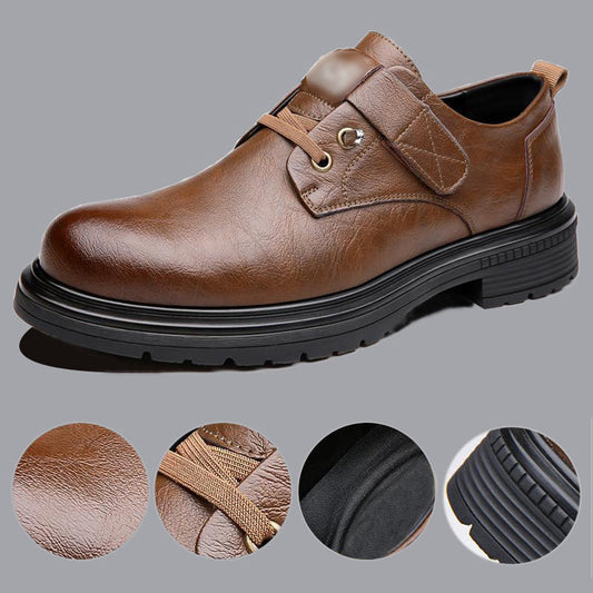 👞 60% OFF NOW! 🌬️ Men's Retro PU Leather Shoes - Breathable & Flexible Sole, Classic Design for Daily Comfort 🏃‍♂️📦