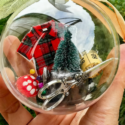 🎄 50% OFF NOW! ✨ Holiday Sewing Snow Globe - DIY Craft Ornament with Glitter & Mini Figures, Festive Decor for Tree or Gift 🧵📦