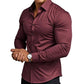 👔 60% OFF NOW! ✨ Men's Solid Color Lapel Long Sleeve Shirt - Classic Business Formal Wear with Comfortable Fit & Wrinkle-Resistant Fabric 💼🎯