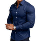 👔 60% OFF NOW! ✨ Men's Solid Color Lapel Long Sleeve Shirt - Classic Business Formal Wear with Comfortable Fit & Wrinkle-Resistant Fabric 💼🎯