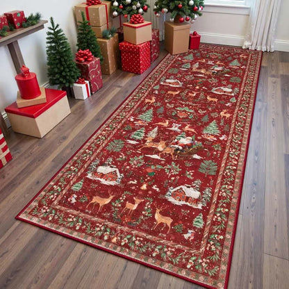 🦌 50% OFF NOW! ✨ Soft Non-Slip Christmas Rug - Festive Holiday Decor with Anti-Skid Backing for Living Room & Bedroom 🎄🏠