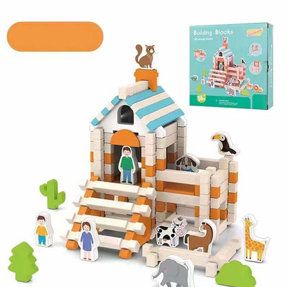 🧩 50% OFF LIMITED TIME! ✨ Educational Wooden Building Blocks - 108 PCS with Storage Bag for Creative STEM Learning & Fine Motor Skills 🏗️🎒