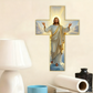 ✝️ BUY 3 GET 4! ✨ Retro Jesus Christ Wall Cross Decor - Vintage Wooden Design with Faith Symbolism for Spiritual Home Accent 🌟🕊️
