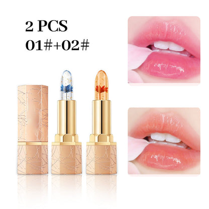 💄 50% OFF NOW! ✨ Crystal Flower Temperature Color Change Jelly Lipstick - Hydrating Formula with Mood-Activated Shades & Sparkling Effect 🌸🌡️