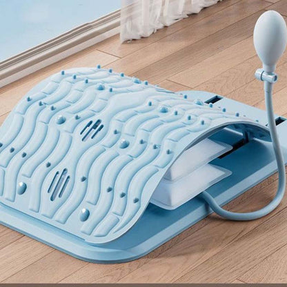 🛏️ 60% OFF NOW! ✨ Inflatable Lumbar Stretcher with Hand Pump - Portable Design for Back Pain Relief & Spinal Decompression 💆‍♂️💨