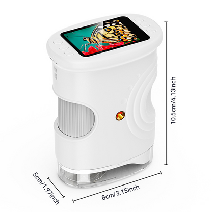 🔬 HOT SALE 50% OFF! ✨ Handheld Pocket Microscope for Kids - 60x Magnification with LED Light for Outdoor Exploration & STEM Learning 🌿📚