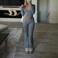 👚 60% OFF! 💫 WOMEN'S 2-PC CROP TOP SET - Flowy High-Low Hem & Wide-Leg Pants, Soft Breathable Fabric for Yoga and Casual Wear 🌸🧘‍♀️