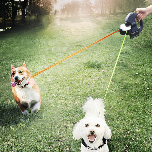 🐶 50% OFF NOW!🔦 Two-in-One Multifunctional Dog Walker – Retractable, LED Light & Poop Bag Dispenser – Hands-Free Leash 🛍️
