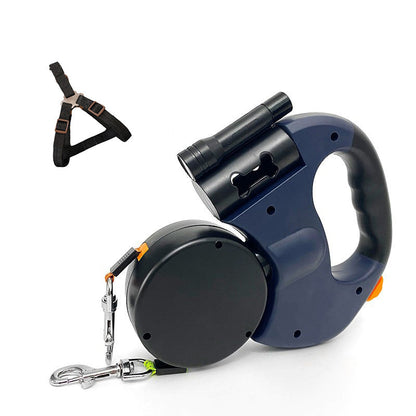 🐶 50% OFF NOW!🔦 Two-in-One Multifunctional Dog Walker – Retractable, LED Light & Poop Bag Dispenser – Hands-Free Leash 🛍️