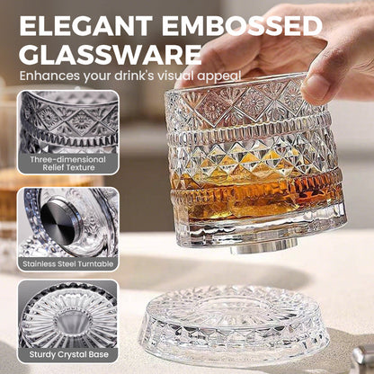 🥃 50% OFF NOW! 💎 360° Rotating Whiskey Glass – Aerate & Relieve Stress ✨