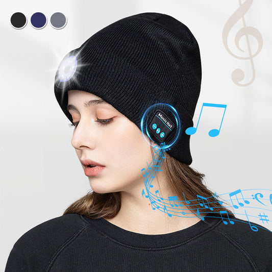 🧢 55% OFF NOW! 🔥 LED Headlamp Bluetooth Headset Knit Cap - Hands-Free Light & Music, Perfect for Outdoor and Work ✨